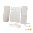Espejo de Maquillaje Tríptico Recargable con Aumento y Luz LED Miled InnovaGoods